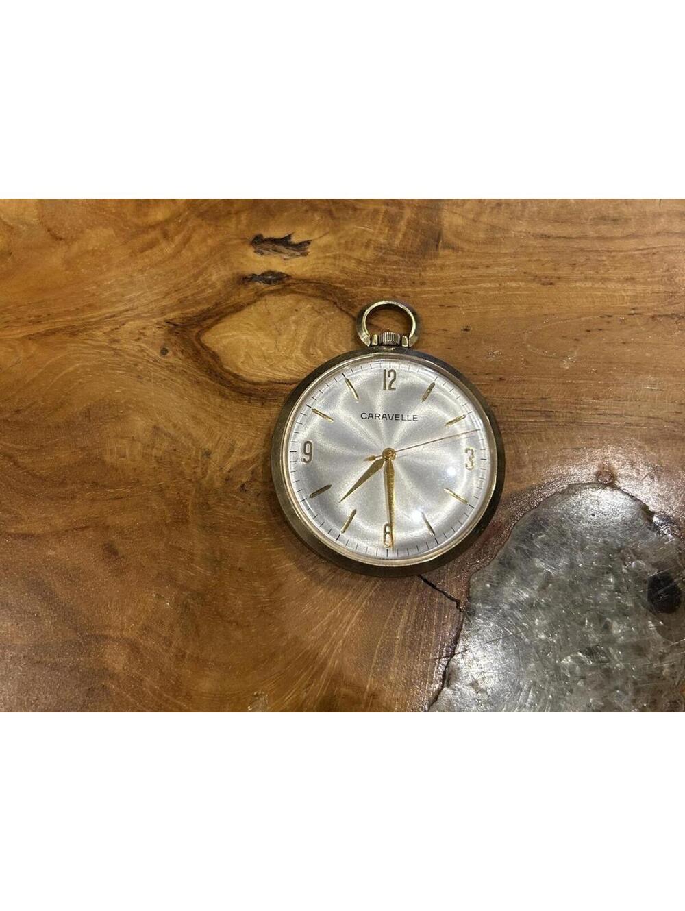 Vintage CARAVELLE Pocket Watch GOLD Tone